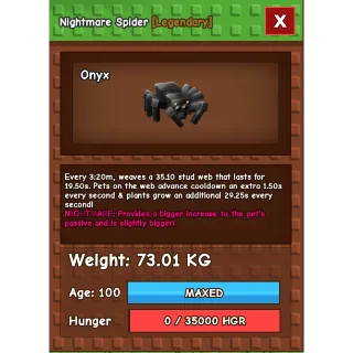 HUGE Nightmare Spider (73.01KG)