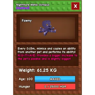 HUGE Nightmare Mimic Octopus (61.25KG) (15s with toy)