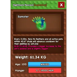 HUGE Nightmare Peacock Grow a Garden (61.34KG) (15S WITH TOY)