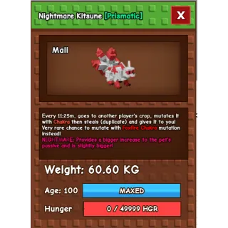 HUGE Nightmare Red Kitsune (60.60KG)