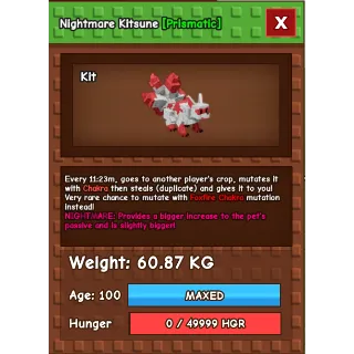 HUGE Nightmare Red Kitsune (61.17KG)