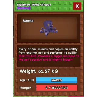 HUGE Nightmare Mimic Octopus (61.57KG) (15s with toy)