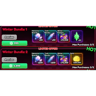 anime vanguards winter bundle 1&2 