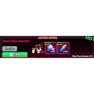 Anime vanguards devil skin bundle