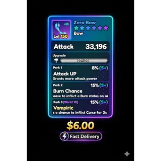 World Zero - Perfect Vamp Bow - Fast Delivery