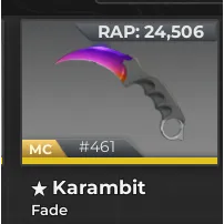 MC Karambit Knife Fade - BloxStrike