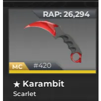 MC Karambit Knife Scarlet - BloxStrike