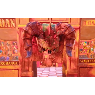 Mounted armored deathclaw sign