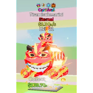 🎭 Carnival Tiramisubmarini [ETERNAL] LVL 71 | $2.3 Qa/s | FAST DELIVERY