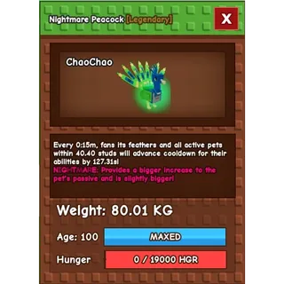 Nightmare titanic peacock (15s cd) - grow a garden