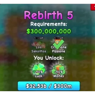 Rebirth 5 - plants vs brainrots