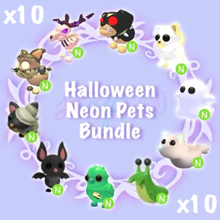 Halloween Neon Pets Bundle x10 - Adopt Me