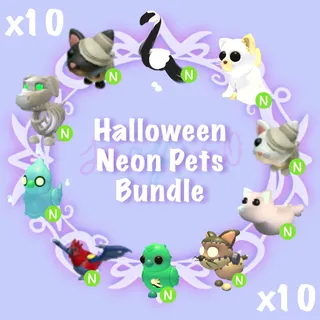 Halloween Neon Pets Bundle x10 - Adopt Me