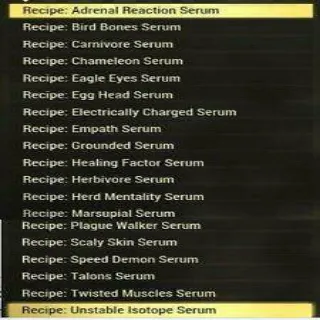 ALL 19 SERUM RECIPES SET