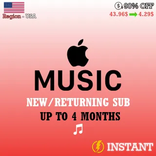 APPLE MUSIC 4 MONTHS KEY (INSTANT DELIVERY) ⚡