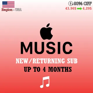 APPLE MUSIC 4 MONTHS KEY 🔑 (USA)