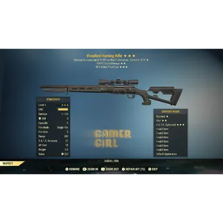 NW Invalid Legacy Hunting Rifle Bloodied / Vital / vats optimized XBOX - GOD ROLL!