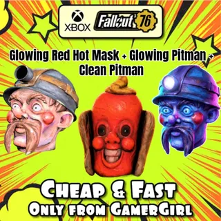 BUNDLE NEW 2026 XBOX Glowing Red Hot Mask + Glowing Pitman + Clean Pitman " hotdog "