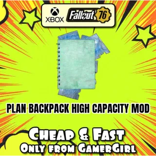 1 PLAN BACKPACK HIGH CAPACITY MOD PLAN FOR XBOX