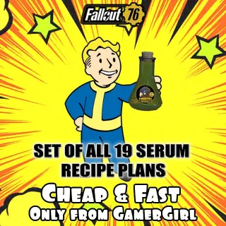 ALL 19 SERUM RECEIPES PLANS XBOX