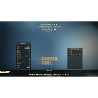Invisible Railway Rifle Furious / Explosive / vats optimized XBOX - GOD ROLL!