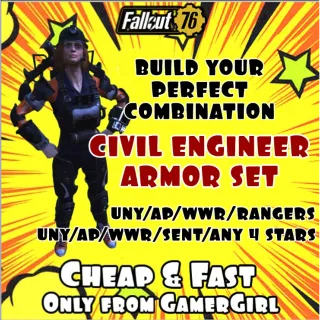 CIVIL ENGINEER 4 STAR PERFECT SET - TAILORED MADE FULLY MODDED -- ANY OF THE NEW MODS CAN BE INCLUDED- XBOX