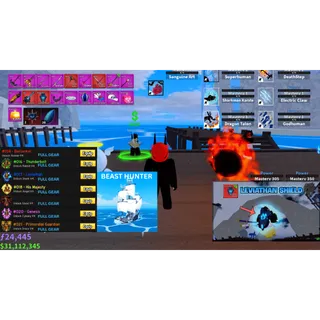 [Blox Fruits] Lv2800, 7 Race V4 FullGear, Godhuman, Sanguine Art, CDK, Shark Anchor, Soul Guitar, Leviathan Shield, BeastHunter