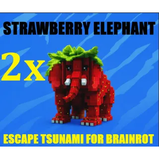 2x STRAWBERRY ELEPHANT- MAX LEVEL 250 (ESCAPE TSUNAMI FOR BRAINROTS)