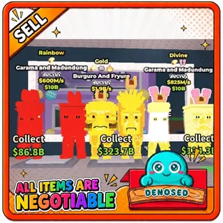 BUNDLE CHEAPSKIE WITH HIGH GEN/s (COLORED GARAMA AND MADUNDUNG & GOLD BURGURO AND FRYURO)- STEAL A BRAINROT