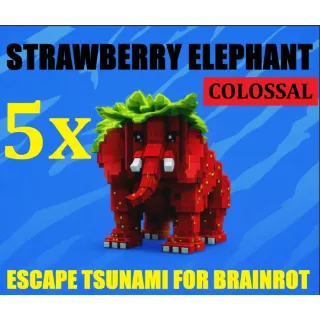 5X COLOSSAL(EXTRA BIG) STRAWBERRY ELEPHANT- MAX LEVEL 250 (ESCAPE TSUNAMI FOR BRAINROTS)