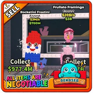 BUNDLE (ROCKETINI FROSTINI AND FRULLATO FRAMINGO)- STEAL A BRAINROT