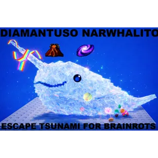 COLOSSAL DIAMANTUSO NARWHALITO WITH MAGMA & GALAXY TRAITS |3x size- ESCAPE TSUNAMI FOR BRAINROTS