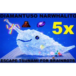BUNDLE | 5x COLOSSAL DIAMANTUSO NARWHALITO WITH MAGMA & GALAXY TRAITS | 2.2x to 2.5x size- ESCAPE TSUNAMI FOR BRAINROTS