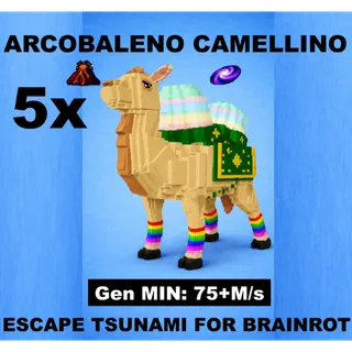 5X BIG ARCOBALENO CAMELLINO WITH MAGMA & GALAXY TRAITS- (ESCAPE TSUNAMI FOR BRAINROTS)