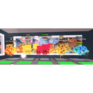 ASPACK (5X MUTATED(LAVA,RAINBOW,2GOLD DIAMOND) W/ TRAITS LOS LUCKY & LOS TACO BLOCKS)- STEAL A BRAINROT