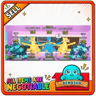 BUNDLE ( RAINBOW & 1B+/s DRAGON CANNELLONI x CYBER CERBERUS NO TACO)- STEAL A BRAINROT