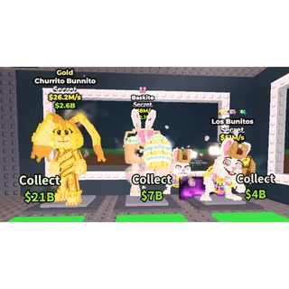 BUNDLE | EASTER EGG BASE ( CHURRITO BUNNITO, BASKITO & LOS BUNITOS)- STEAL A BRAINROT