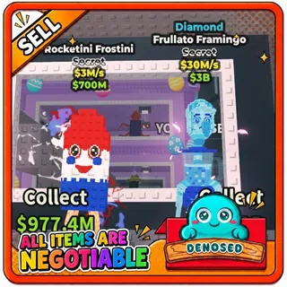 BUNDLE (ROCKETINI FROSTINI AND FRULLATO FRAMINGO)- STEAL A BRAINROT