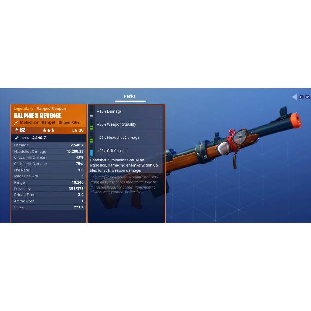 ralphie s revenge - fortnite ralphies revenge perks