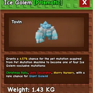 Ice Golem Grow a Garden