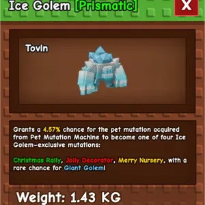 Ice Golem Grow A Garden