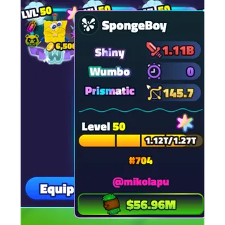 SW SS SPONGEBOY GOLD SERIAL HIGH DAMAGE #704