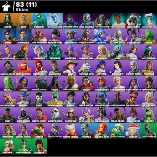 Fortnite OG Account - 83 Skins | Get Griddy + Meat Grinder + Puppet's Prowl + More | 140 Pickaxes | 99 Emotes | Full Access