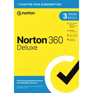 Norton 360 Deluxe – 3 devices  / 12 MONTH Subscription  