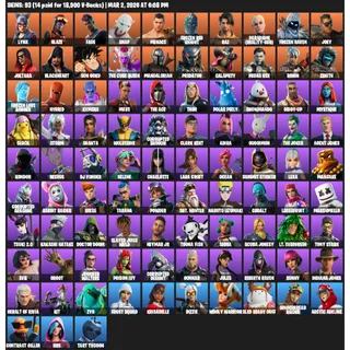 Fortnite Account - 93 Skins | Son Goku + Beerus + Naruto + Lara Croft | PC/PSN | Full Access