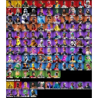 FORTNITE ULTIMATE COLLECTOR'S ACCOUNT | 106 SKINS | ICONIC CROSSOVER HEROES | FULL ACCESS