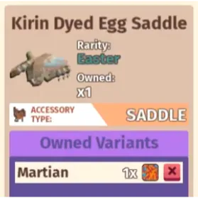 Kirin Dyed Egg Saddle - Horse Life