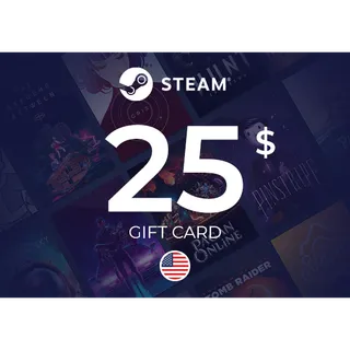 Steam Wallet Gift Card 25 USD ⚡️ [𝐅𝐀𝐒𝐓 𝐃𝐄𝐋𝐈𝐕𝐄𝐑𝐘] ⚡️