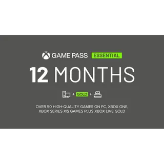 Xbox Game Pass Essential 12 Months  - IN -⚡️ [𝐅𝐀𝐒𝐓 𝐃𝐄𝐋𝐈𝐕𝐄𝐑𝐘] ⚡️ 