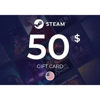 Steam Wallet Gift Card 50 USD ⚡️ [𝐅𝐀𝐒𝐓 𝐃𝐄𝐋𝐈𝐕𝐄𝐑𝐘] ⚡️